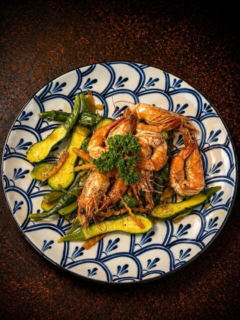 Young Pumpkin Stir Fry with Shrimp